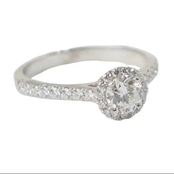 Bague solitaire en or blanc et diamant - Castafiore