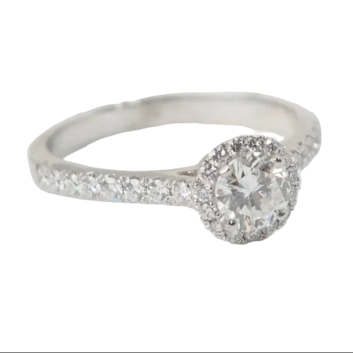 Bague solitaire en or blanc et diamant - Castafiore