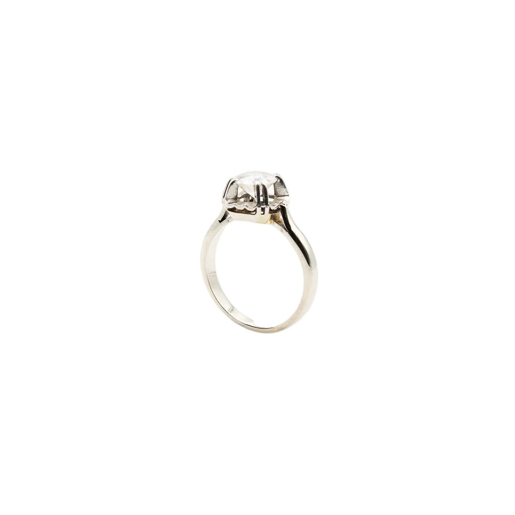 Bague Solitaire en or blanc et diamant - Castafiore
