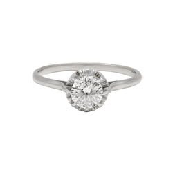 Bague Solitaire en or blanc et diamant - Castafiore