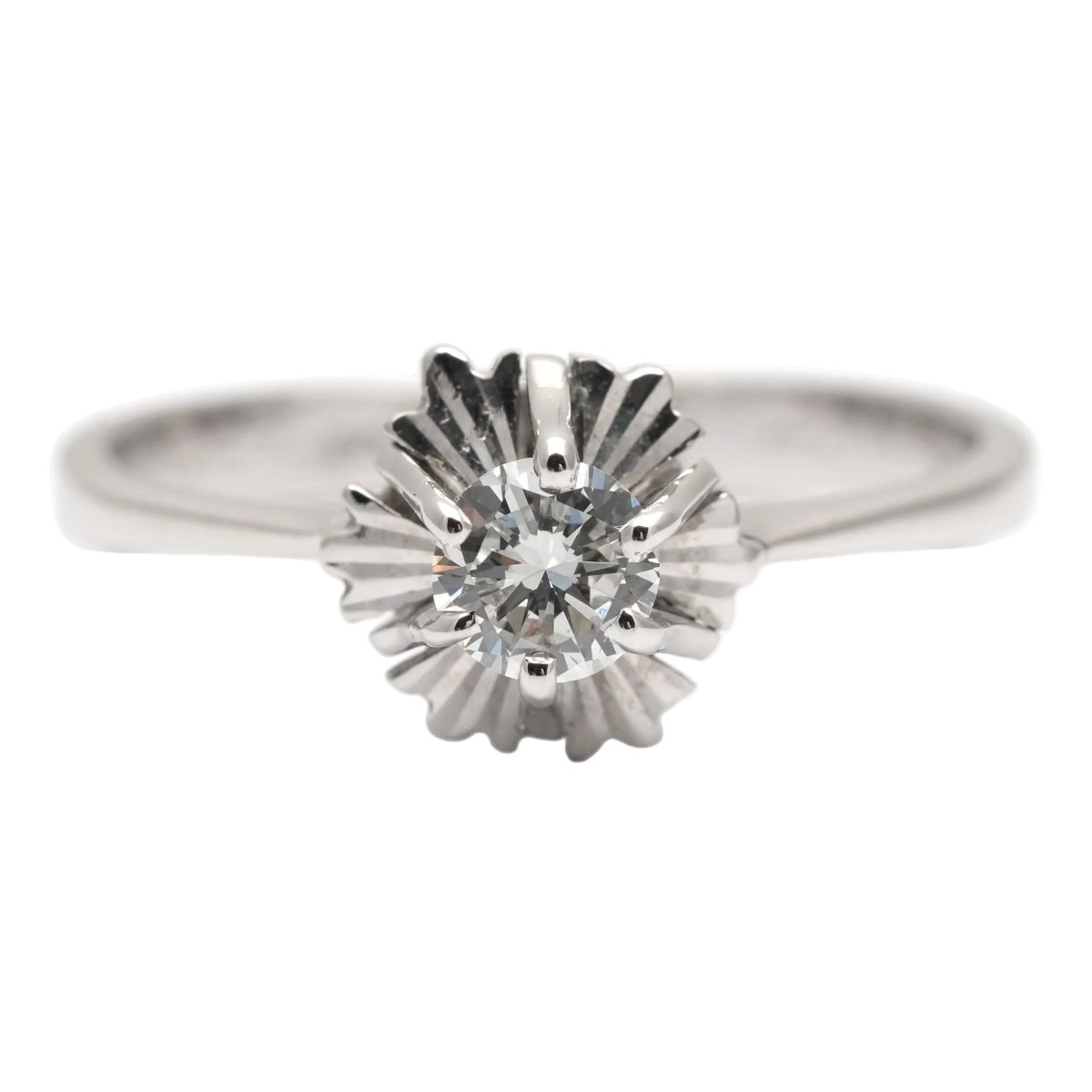 Bague Solitaire en or blanc et diamant - Castafiore
