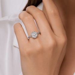 Bague Solitaire en or blanc et diamant - Castafiore