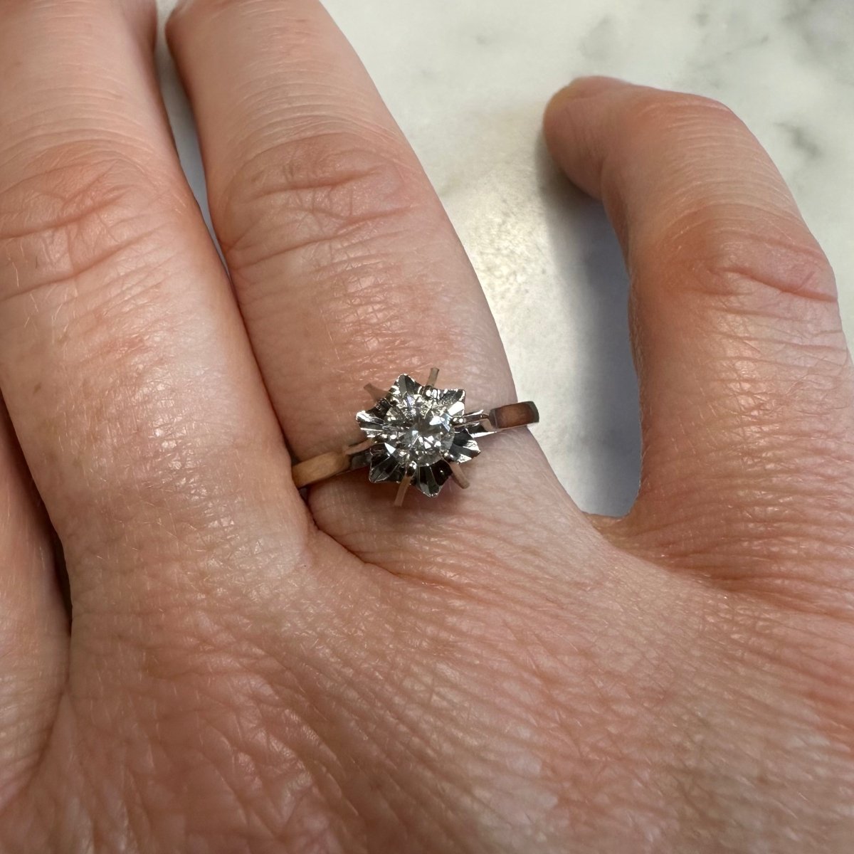 Bague Solitaire en or blanc et diamant - Castafiore