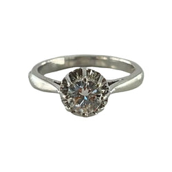 Bague Solitaire en or blanc et diamant - Castafiore
