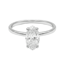 Bague Solitaire en or blanc et diamant - Castafiore
