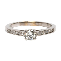 Bague Solitaire en or blanc et diamant - Castafiore