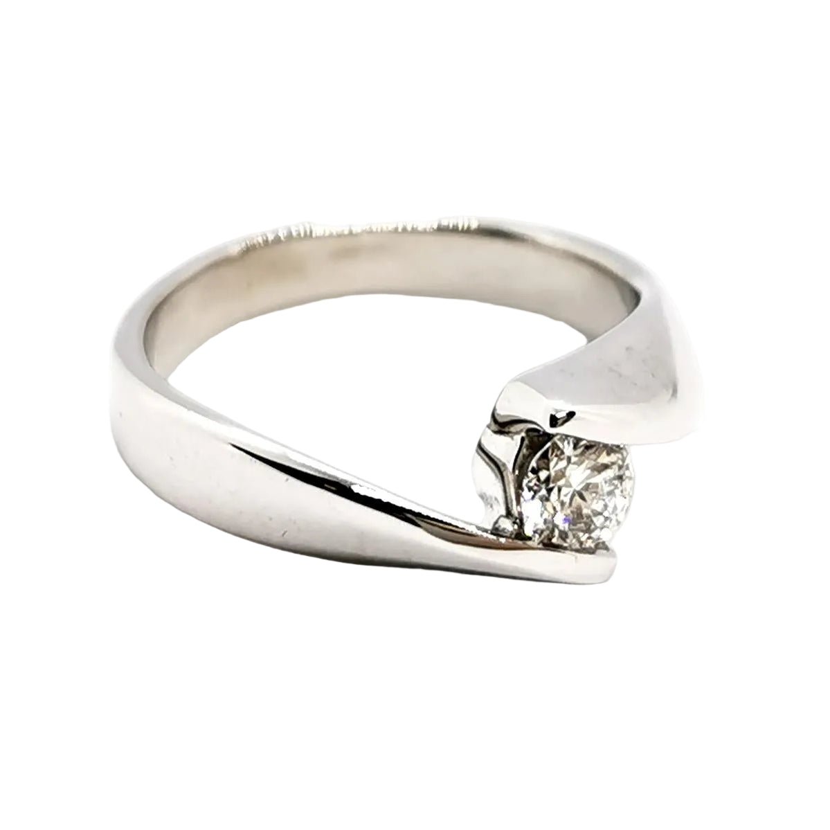 Bague Solitaire en or blanc et diamant - Castafiore