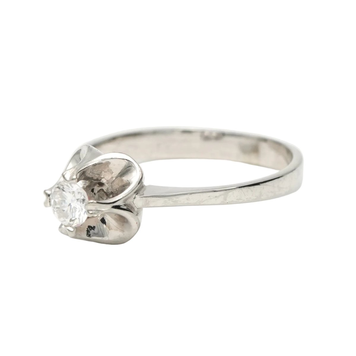 Bague Solitaire en or blanc et diamant - Castafiore
