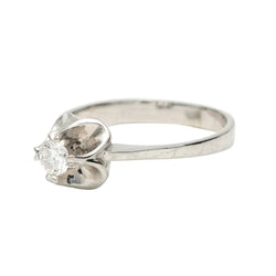 Bague Solitaire en or blanc et diamant - Castafiore