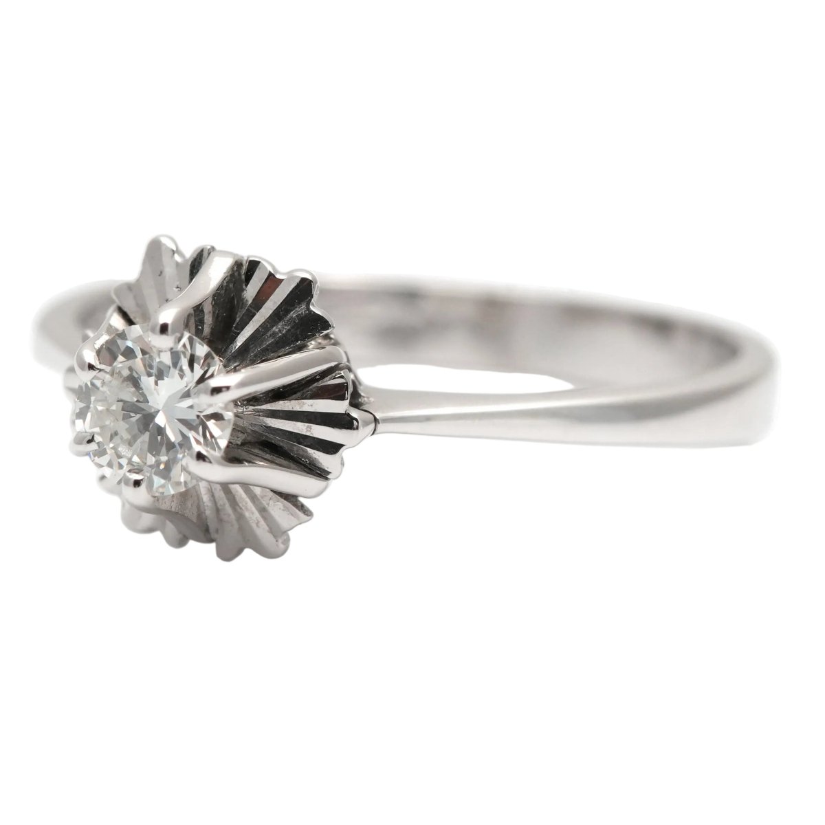 Bague Solitaire en or blanc et diamant - Castafiore