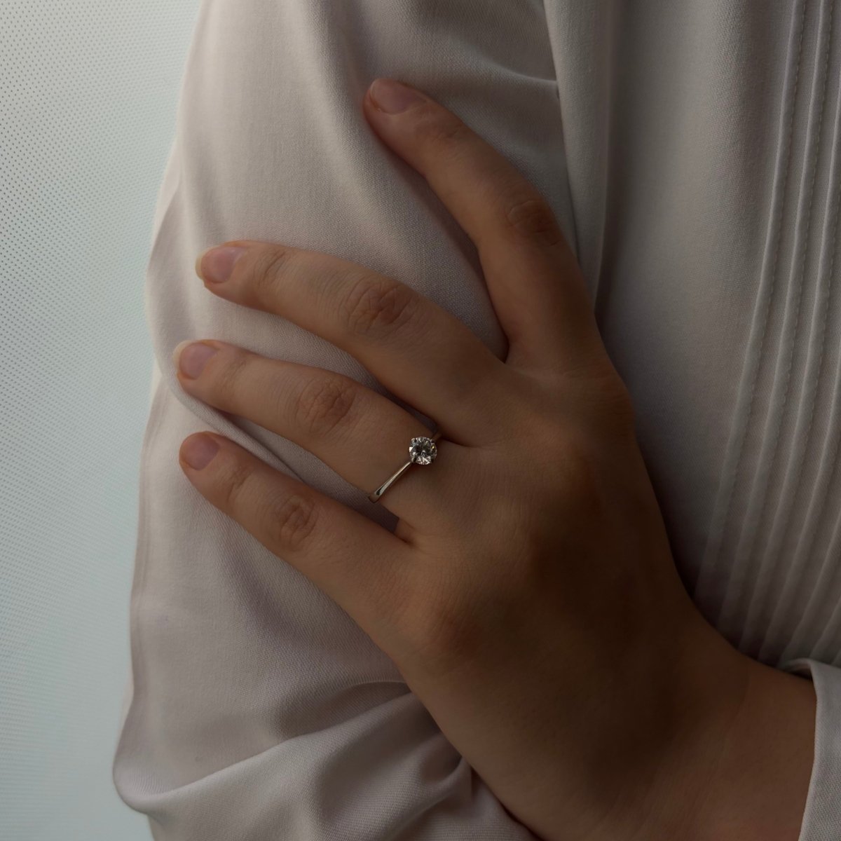 Bague Solitaire en or blanc et diamant - Castafiore