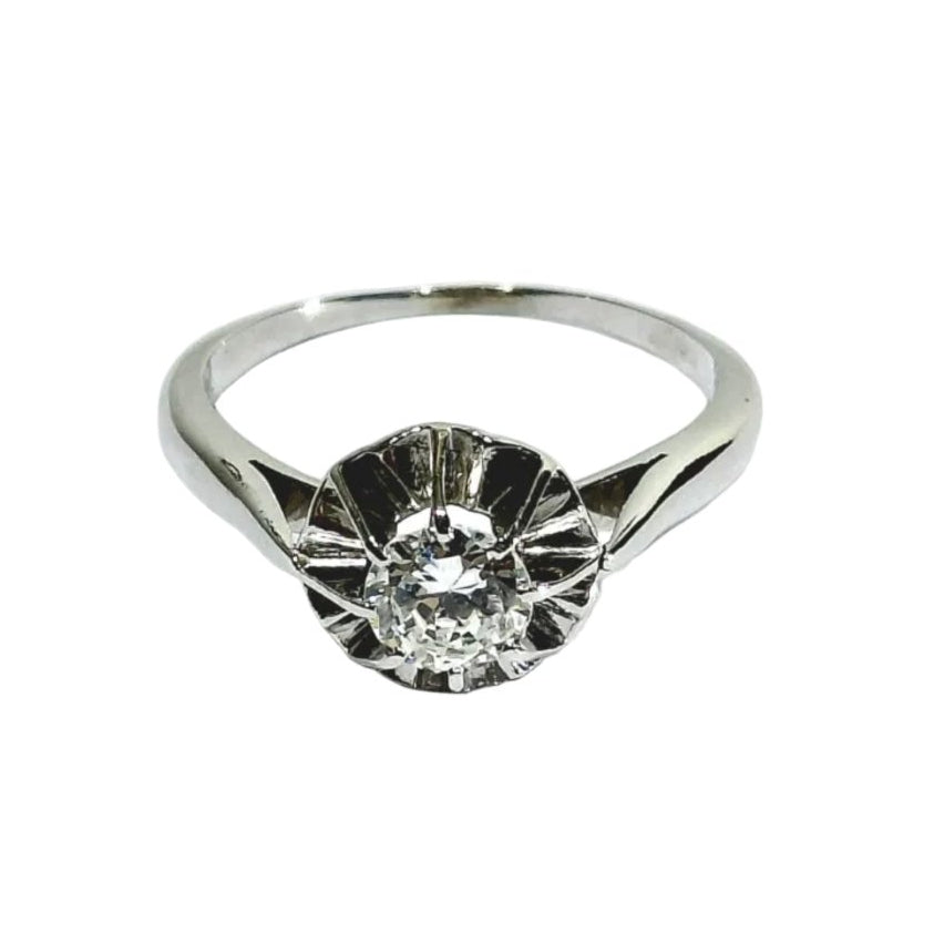 Bague Solitaire en or blanc et diamant - Castafiore