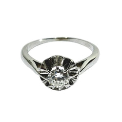 Bague Solitaire en or blanc et diamant - Castafiore