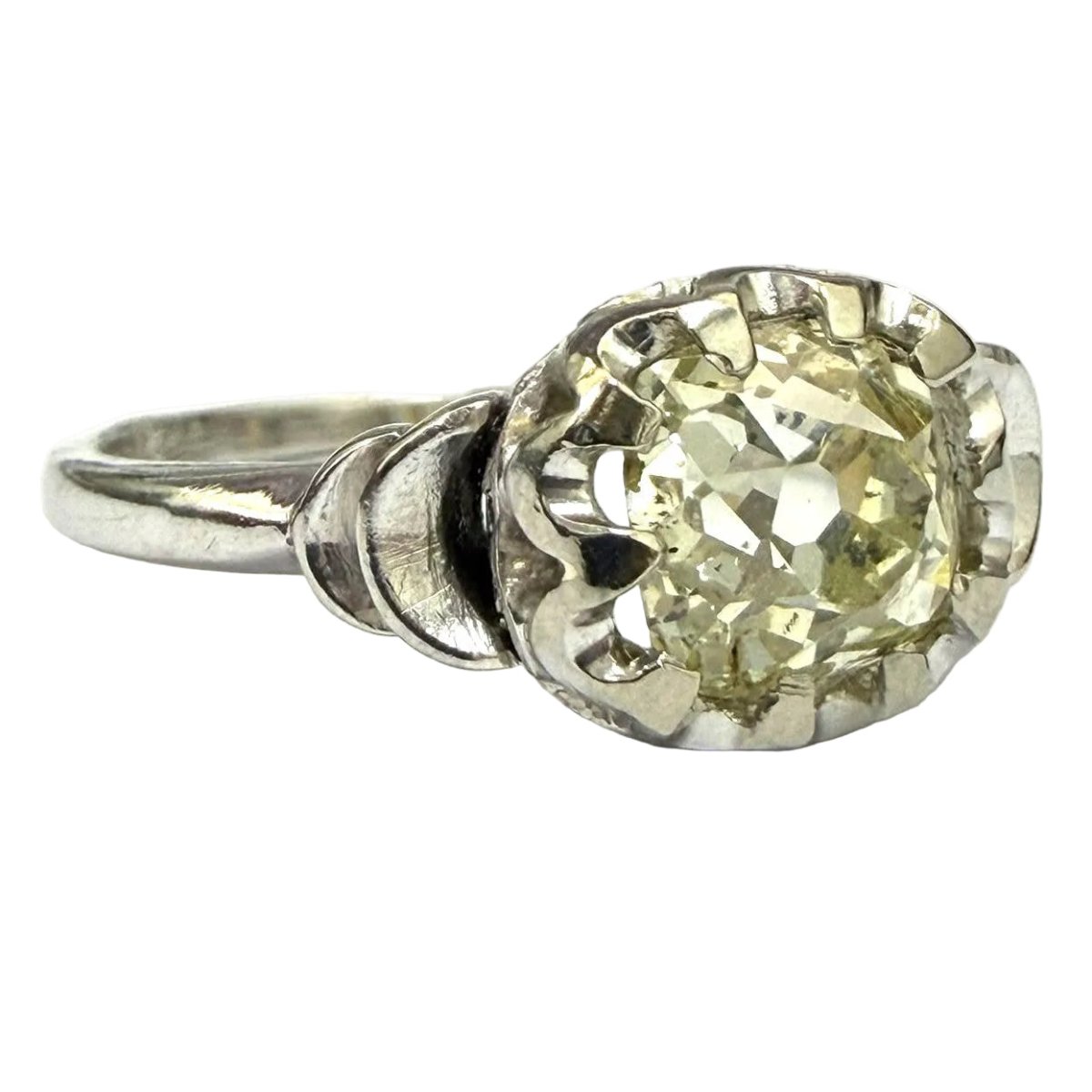 Bague Solitaire en or blanc et diamant - Castafiore
