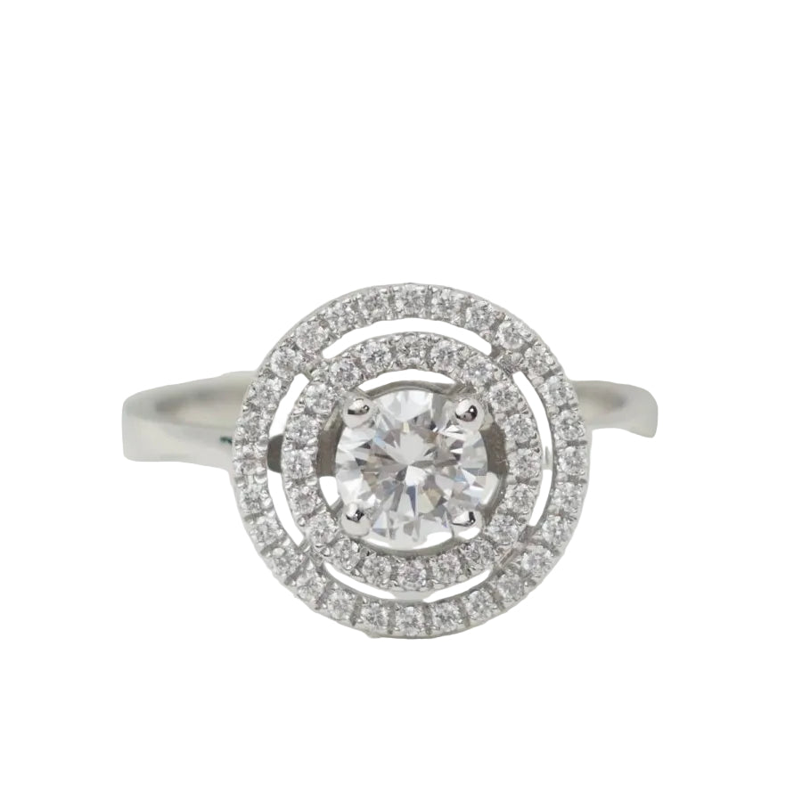 Bague solitaire en or blanc et diamant de 0,46 ct - Castafiore