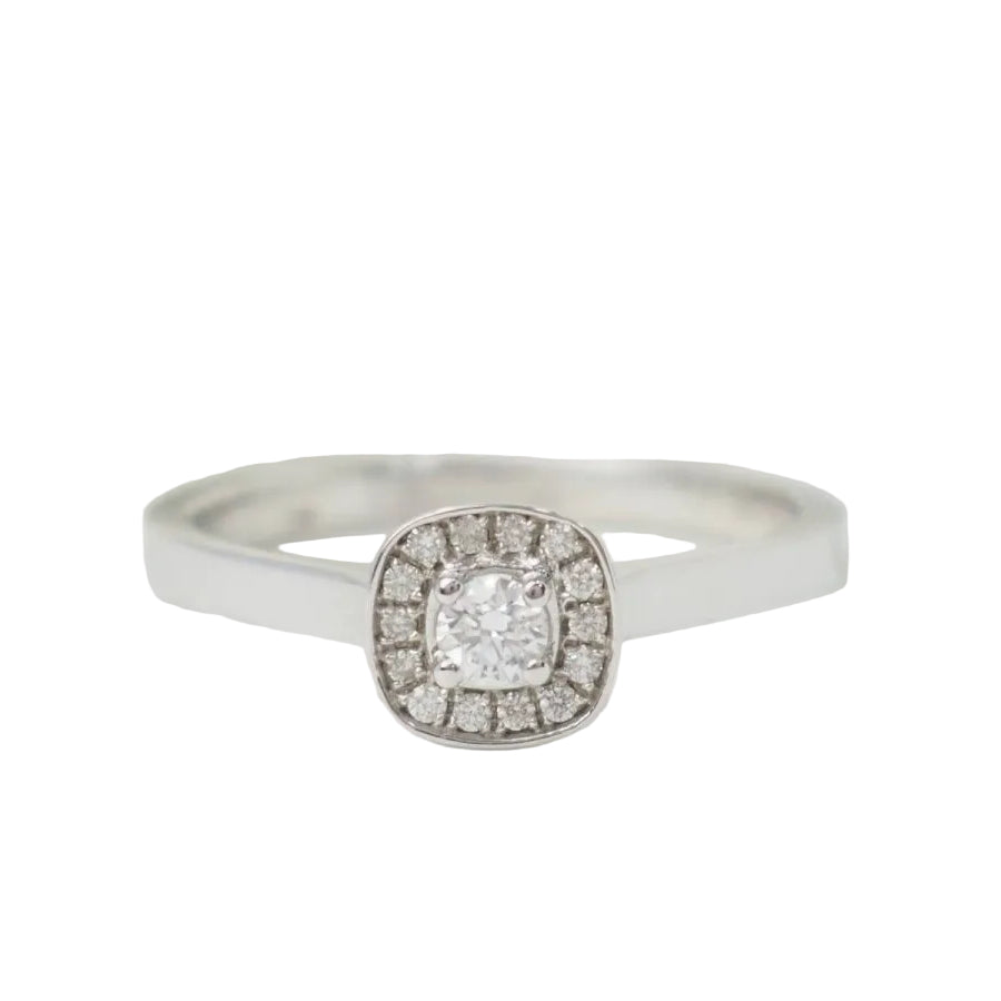 Bague solitaire en or blanc et diamants 0.15ct - Castafiore
