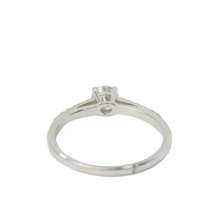 Bague solitaire en or blanc et diamants 0.30 ct - Castafiore