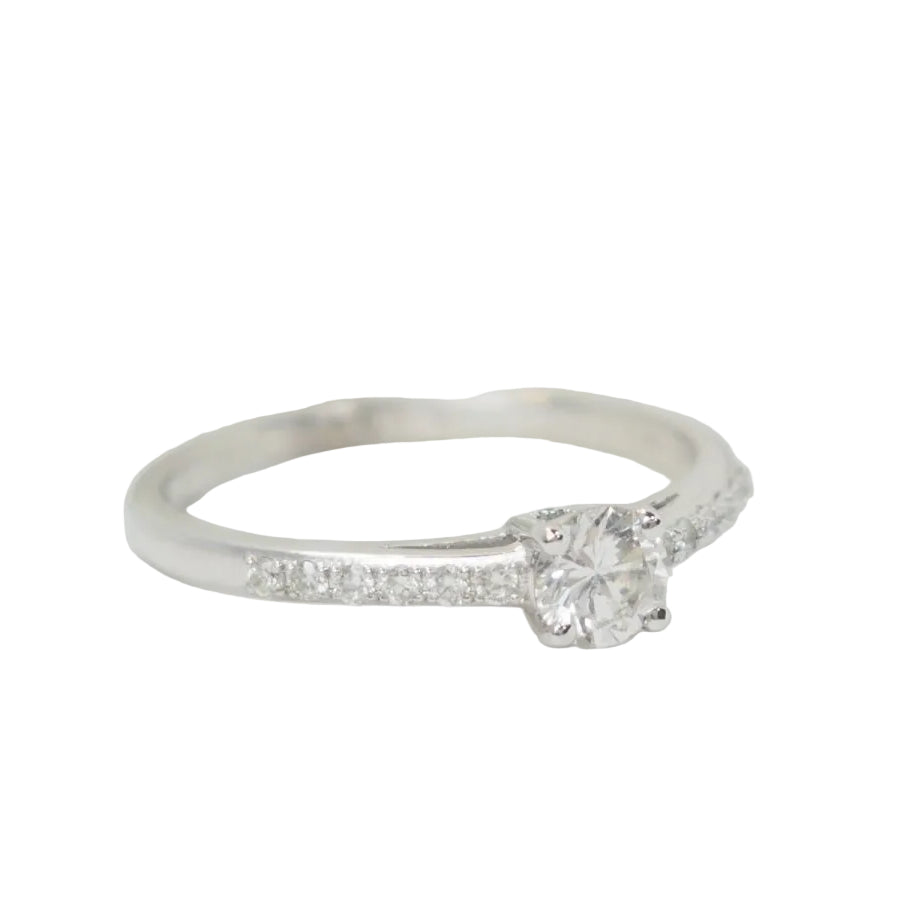 Bague solitaire en or blanc et diamants 0.30 ct - Castafiore