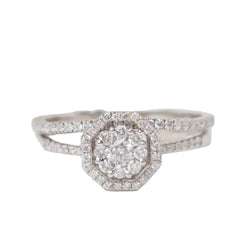 Bague solitaire en or blanc et diamants 0.66ct - Castafiore