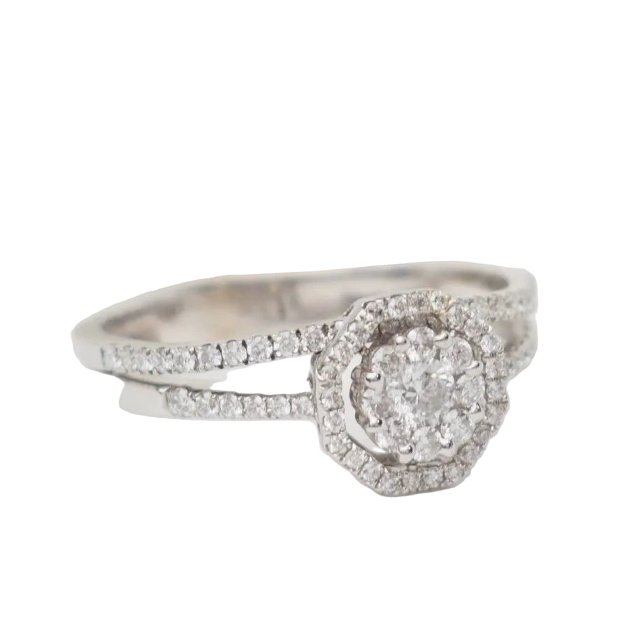 Bague solitaire en or blanc et diamants 0.66ct - Castafiore