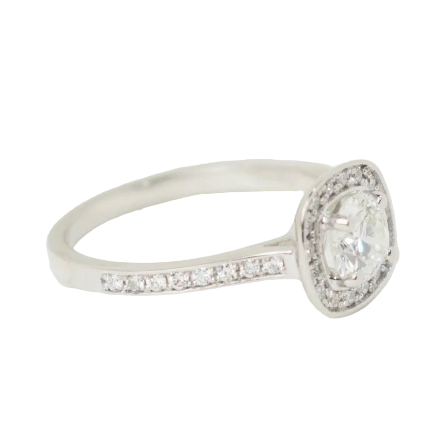 Bague solitaire en or blanc et diamants 0.68ct - Castafiore