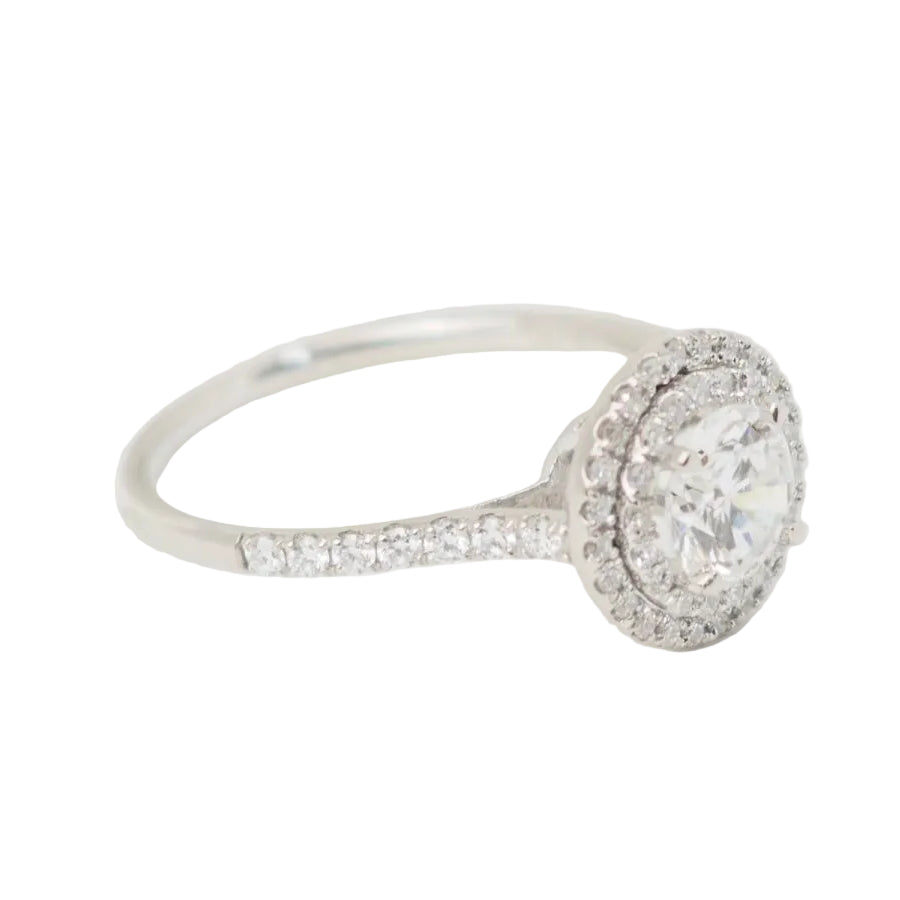 Bague solitaire en or blanc et diamants 0.72ct - Castafiore