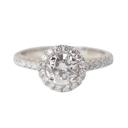 Bague solitaire en or blanc et diamants 0.82ct - Castafiore