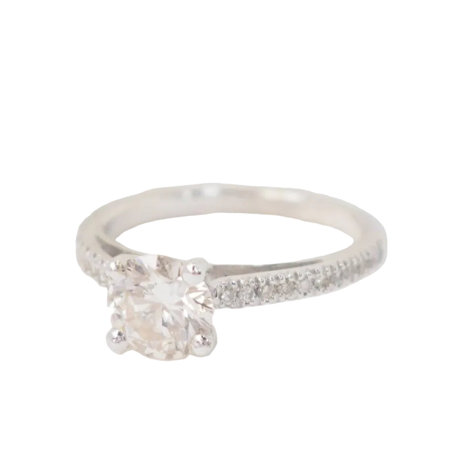 Bague solitaire en or blanc et diamants 1.20ct - Castafiore
