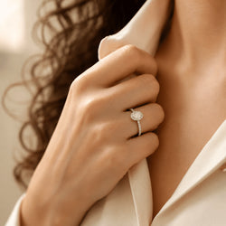 Bague Solitaire en or blanc et diamants - Castafiore