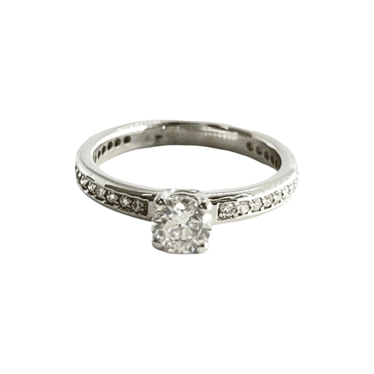 Bague Solitaire en or blanc et diamants - Castafiore