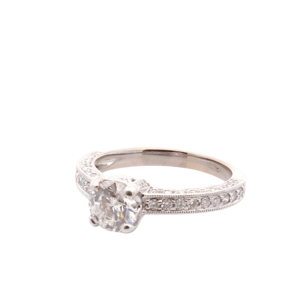 Bague Solitaire en or blanc et diamants - Castafiore
