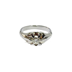 Bague Solitaire en or blanc et diamants - Castafiore