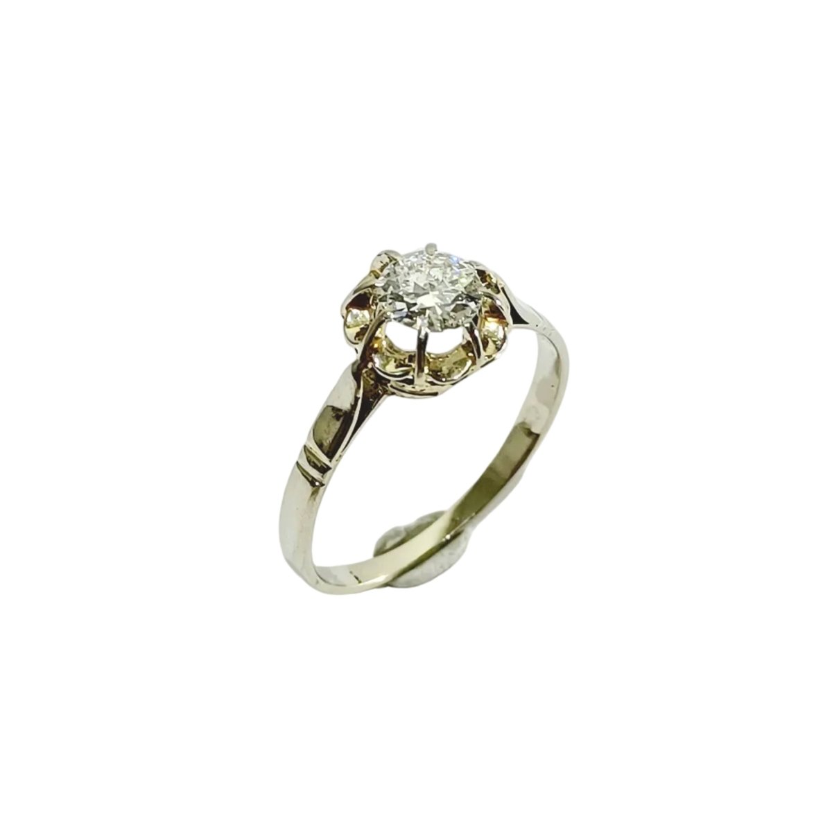 Bague Solitaire en or blanc et diamants - Castafiore