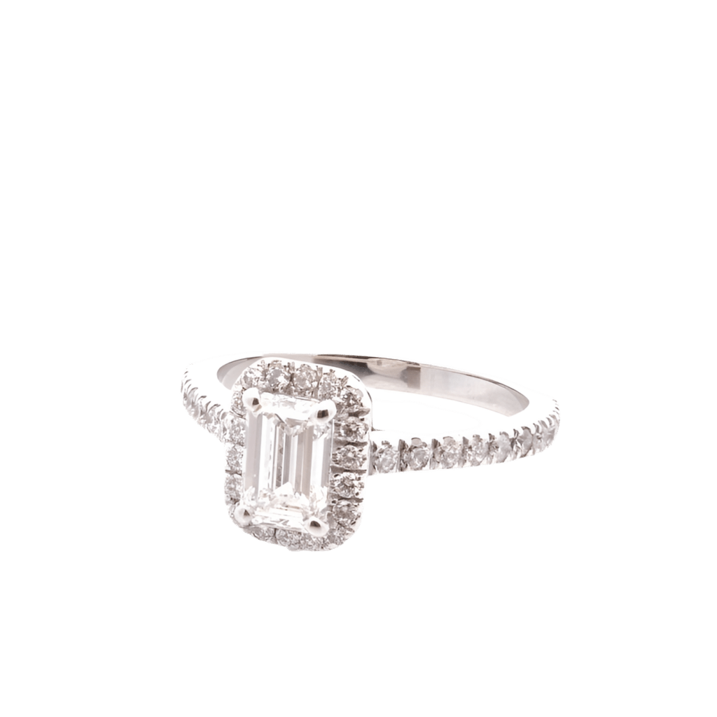 Bague Solitaire en or blanc et diamants - Castafiore