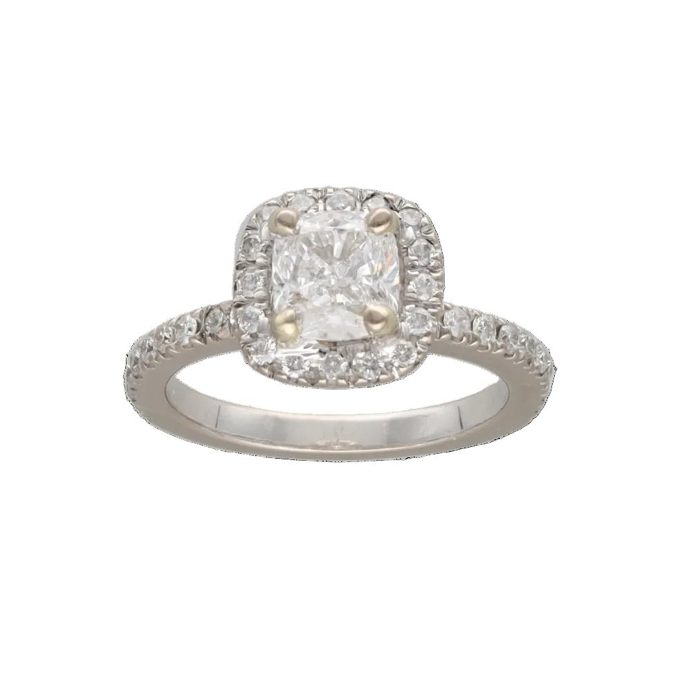 Bague Solitaire en or blanc et diamants - Castafiore