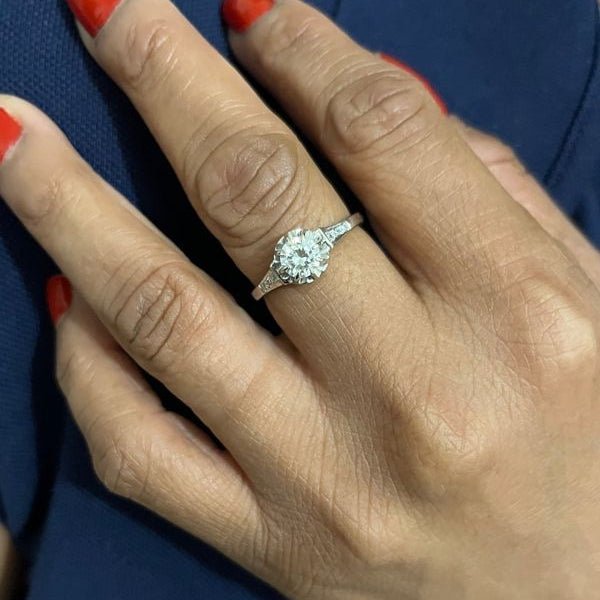 Bague Solitaire en or blanc et diamants - Castafiore