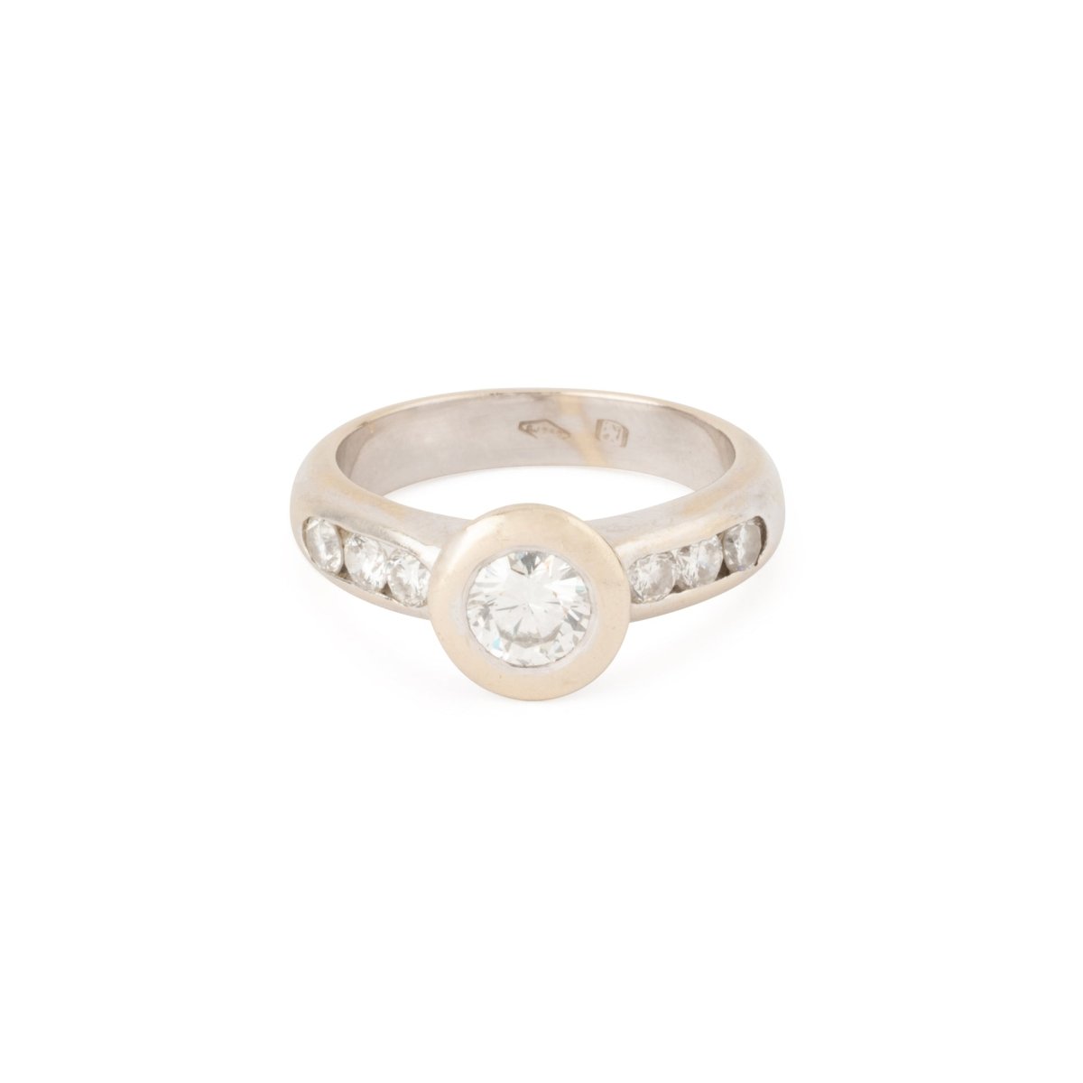Bague Solitaire en or blanc et diamants - Castafiore
