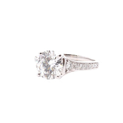 Bague Solitaire en or blanc et diamants - Castafiore