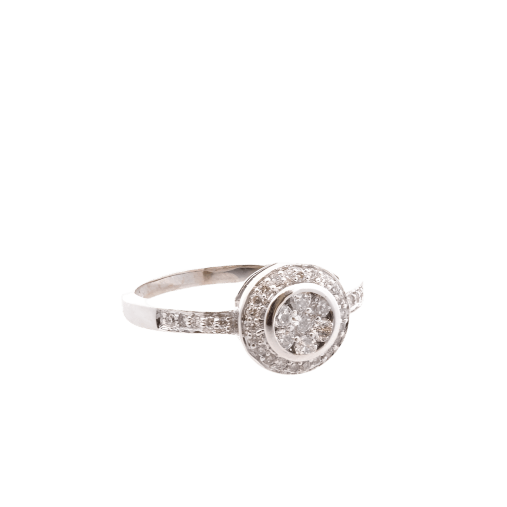 Bague Solitaire en or blanc et diamants - Castafiore