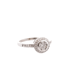 Bague Solitaire en or blanc et diamants - Castafiore