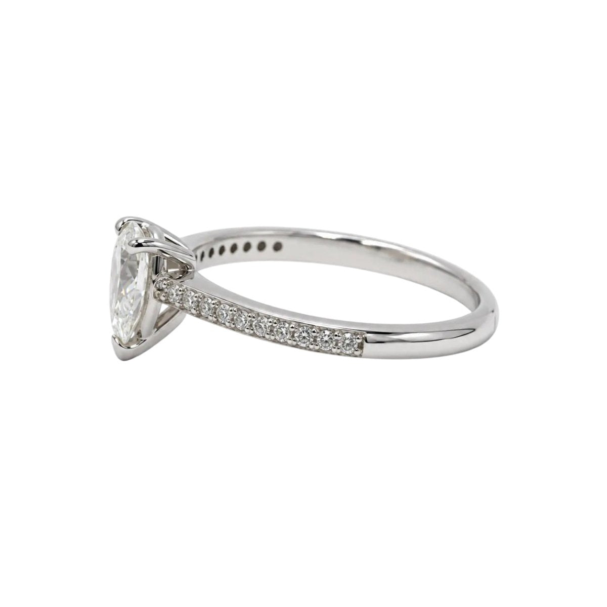Bague Solitaire en or blanc et diamants - Castafiore