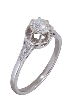 Bague Solitaire en or blanc et diamants - Castafiore