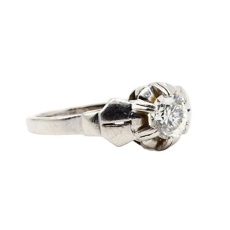 Bague Solitaire en or blanc et diamants - Castafiore