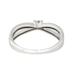 Bague Solitaire en or blanc et diamants - Castafiore