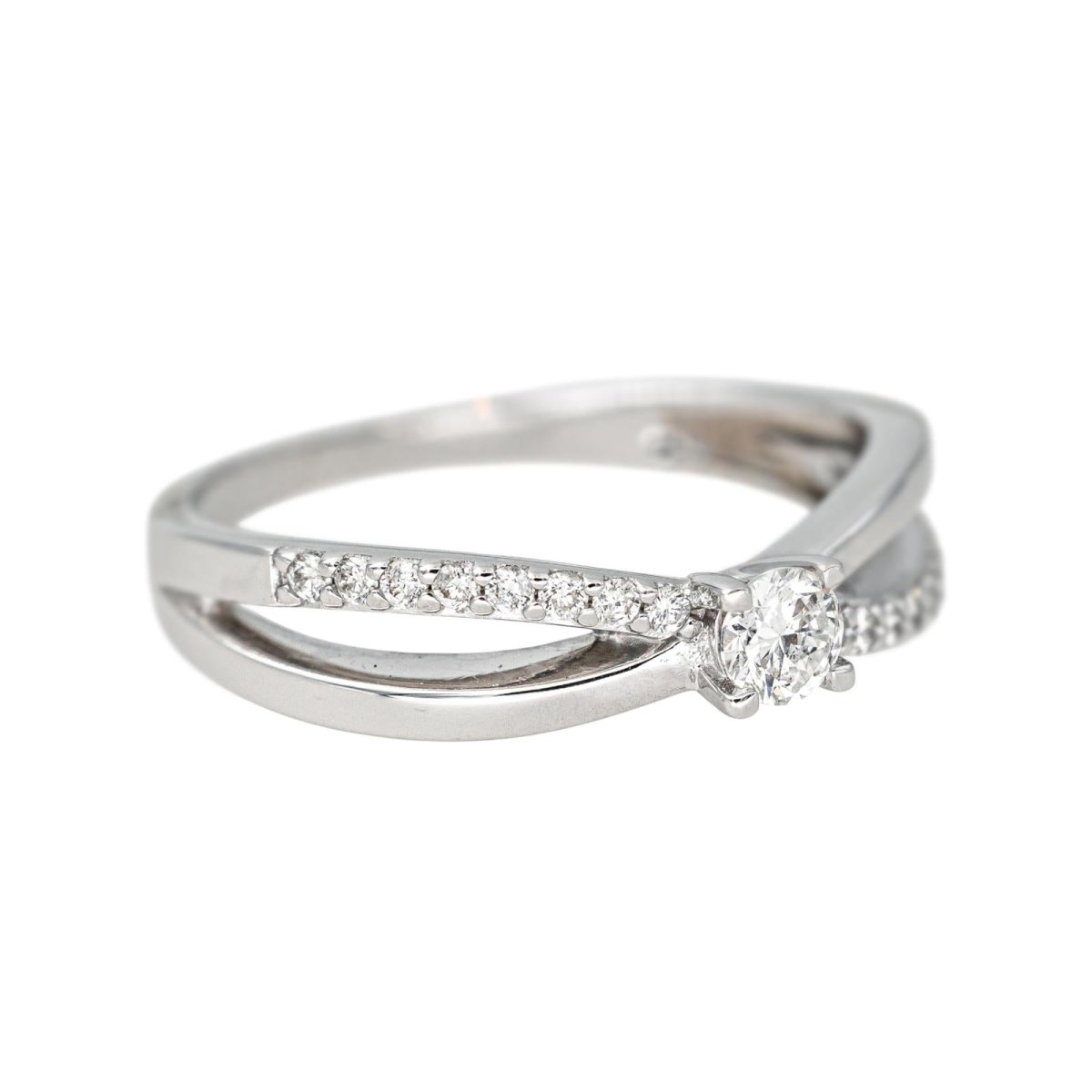 Bague Solitaire en or blanc et diamants - Castafiore