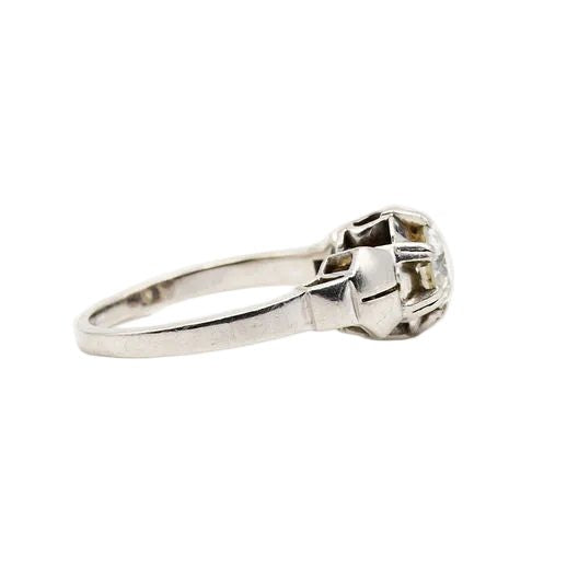 Bague Solitaire en or blanc et diamants - Castafiore