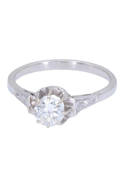 Bague Solitaire en or blanc et diamants - Castafiore