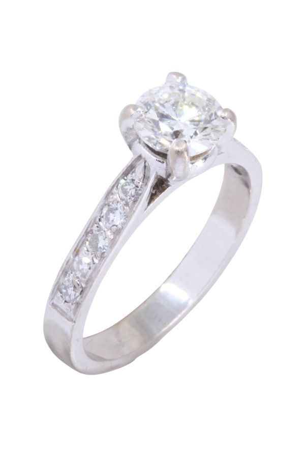 Bague Solitaire en or blanc et diamants - Castafiore