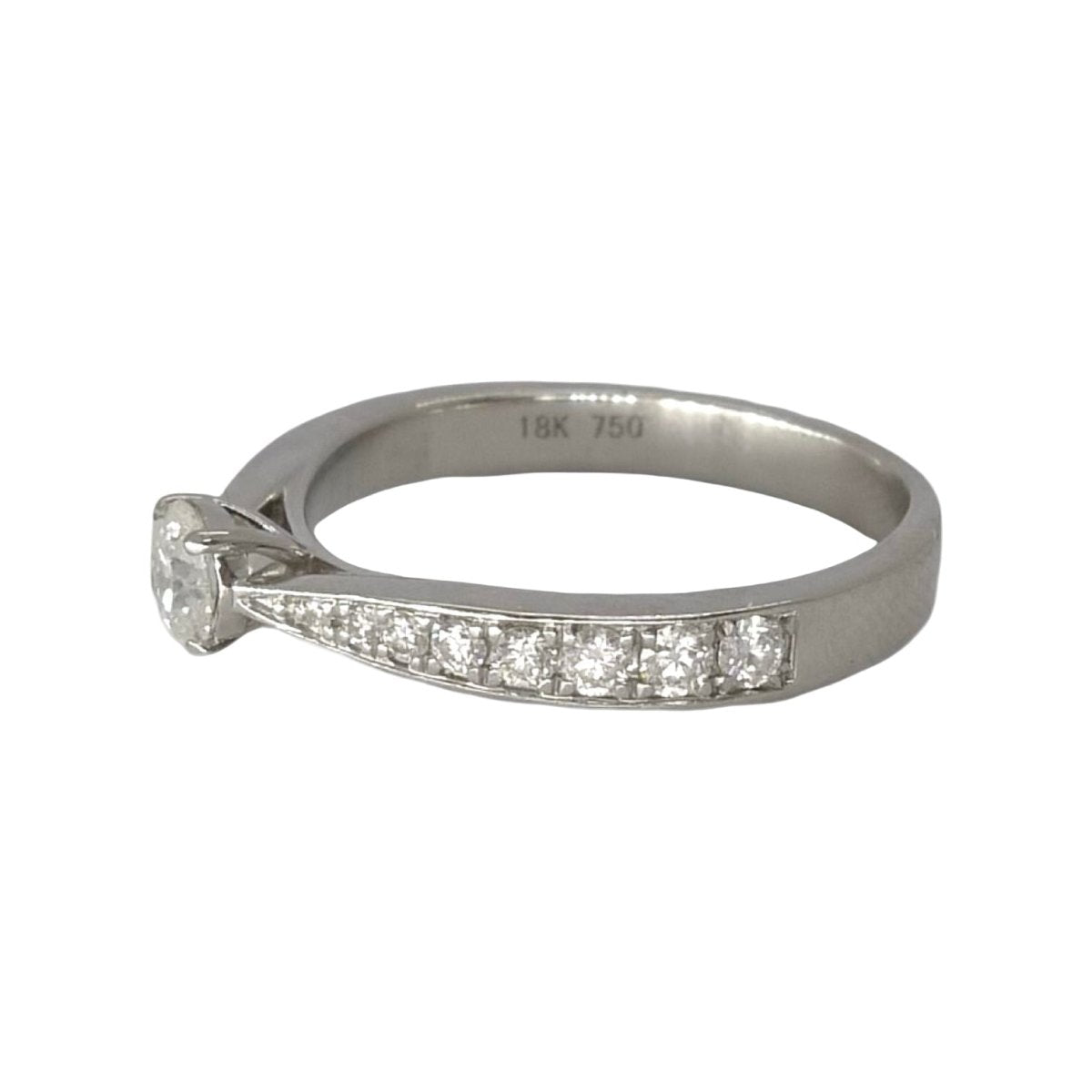 Bague Solitaire en or blanc et diamants - Castafiore