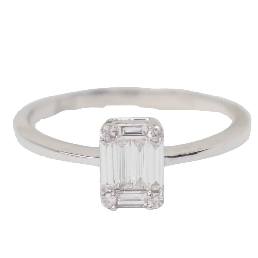 Bague Solitaire en or blanc et diamants - Castafiore
